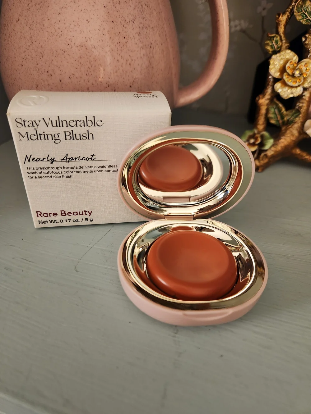 Rare Beauty Stay Vulnerable Melting Blush Nearly Apricot (Peach-Pink) New